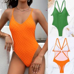 Diseñador Mujeres Bikini Set sexy textura de la cintura alta traje de baño jóven