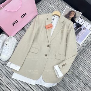 Designer Women Blazer Jacket Woman Classic Khaki Patroon Spring Nieuw uitgebrachte top