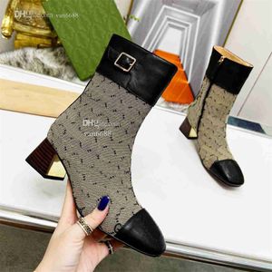 Designer Women Blondie Ankle Boots Fashion Double Ggity Heel Booties Sexy Luxury Leather Winter Mid-Hiel Platform Boot Woman SDGVDC