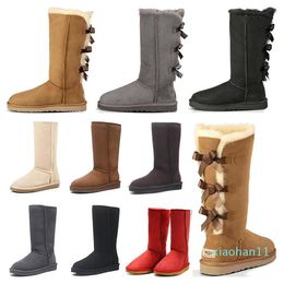 Designer-femmes botte bottes de neige classiques 3 botte de fourrure arc châtaigne noir gris chocolat fille bottes hautes taille 36-41 mode en plein air