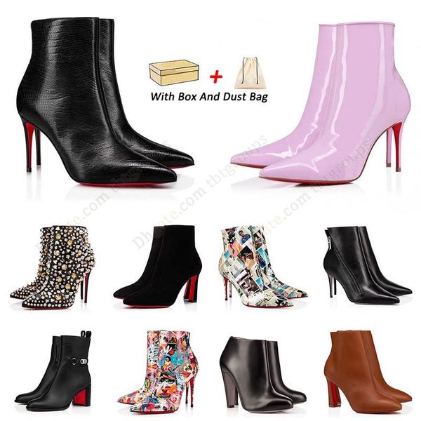 Designer Femmes Boot Rouge Sexy Bout pointu Pompes Chaussures De Luxe Bas Bottes Slingback Talons Hauts Stiletto Nouvelle Saison Butin Pour Femmes Lipbooty Bottines Courtes 35-43