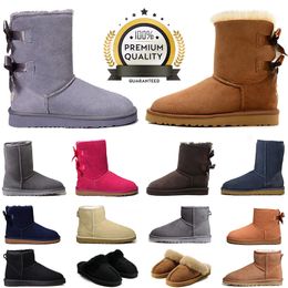 Designer mulheres bota neve inverno botas de pele de carneiro moda senhoras plataforma chinelos de pele clássico ultra mini camurça lã tornozelo botas 35-42