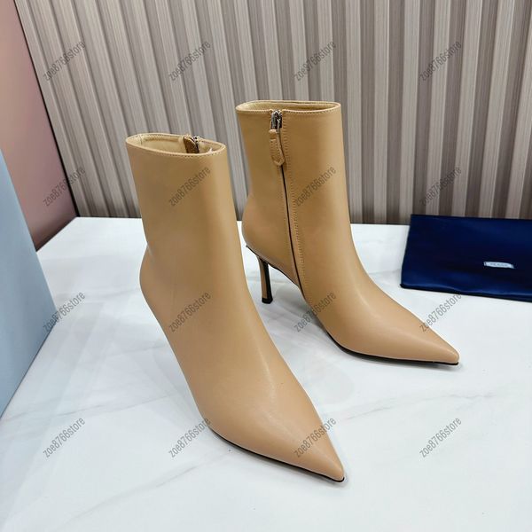 Botas femininas de grife botas de marca de moda botas com zíper moda letras de metal de alta qualidade outono e inverno botas de férias marca multi-cor