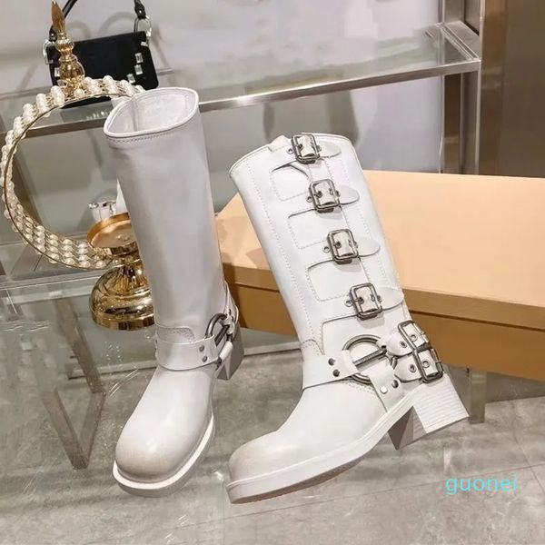 Diseñador Botas de mujer Pisos Botas de combate de tobillo Cuero negro con cordones Botines de motorista para mujer Zapatos de diseñador de lujo Calzado de fábrica 35-41