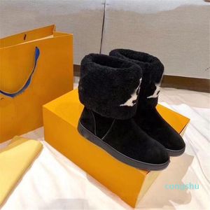 Botas de diseñador para mujer, zapatos planos informales de cuero para la nieve Laureate, zapatos suaves de invierno cálido para niñas, zapatos de piel de oveja marrón y negro, zapatos de felpa de lujo 11