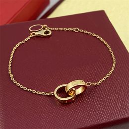 Designer Women Bracelet Design Love Sieraden Gold Sier Rose Geplaatste aangepaste diamant charmes roestvrijstalen ketens Link Armbanden