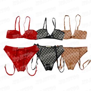 Designer Women Bras Briefs ondergoed Set Deep V Sexy Bra Lingerie Mesh Borduurde brief Bikini Swimsuit
