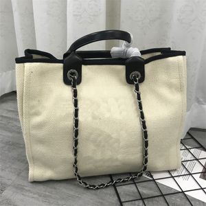 Designer Women Cabas Canvas Tote Bag Leisure en Simple Canvas C Beach Tas Licht en modieuze capaciteit Grote handtas