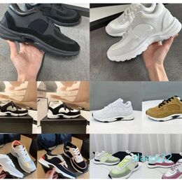 Designer Dames Kalfsleer Schoenen Vintage Trainers Reflecterende Sneakers Mode Lederen Platform Vetersluiting Vrije Tijd Sneaker6
