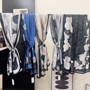 Designer Dames Camellia Sjaals Merk Imitatie Zijden Sjaal Mode Afdrukken Patroon Vlek Dames Luxe Designer Met Tag