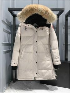 Designer dames Canadese gans halflange versie puffer damesjack donsparka's winter dikke warme jassen A6