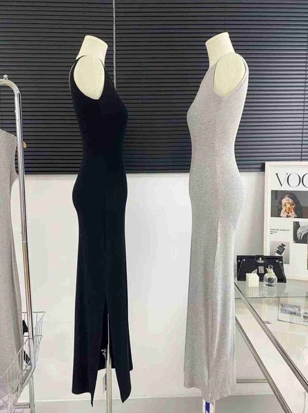 Diseñador Mujer Vestidos casuales O Cuello Sexy Sin mangas Nueva Ropa de lujo Vestido ajustado para mujer Fiesta Ropa de playa Loews largos Atractivo sexual