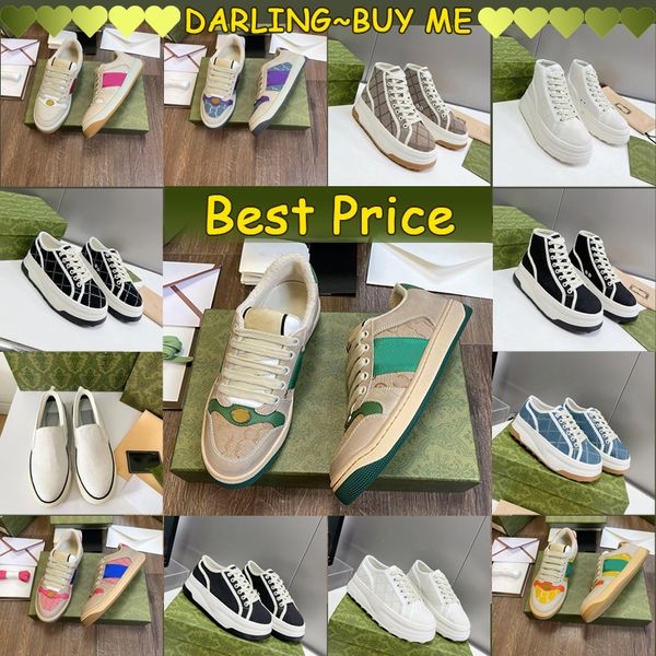 Designer Femmes Chaussures décontractées Low Cut High Top Top Haut-qualité Toine de baskets chaussures de tennis chaussures Cool Red Green Lace-Up Flatform Classic