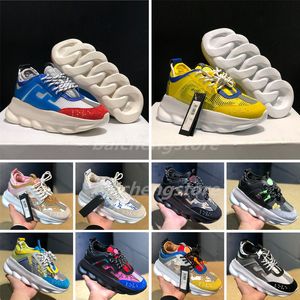 Designer Femmes Chain Reaction Casual Chaussures Triple Blanc Noir Sergé Orange Bleu Fluo Multicolore Caoutchouc Daim Plateforme Baskets Sport À Lacets Chaussure B5