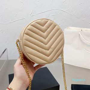 Designer- Femmes Cercle Rond Vanity Sacs Caviar Cuir Matelasse Chaîne Cross Body Épaule Lady Cosmétique Luxe Sac À Main