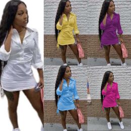 Designer Femmes Vêtements Chemise Robes Deep V Robe Cordon Une Pièce Jupe Femme Vêtements Tops