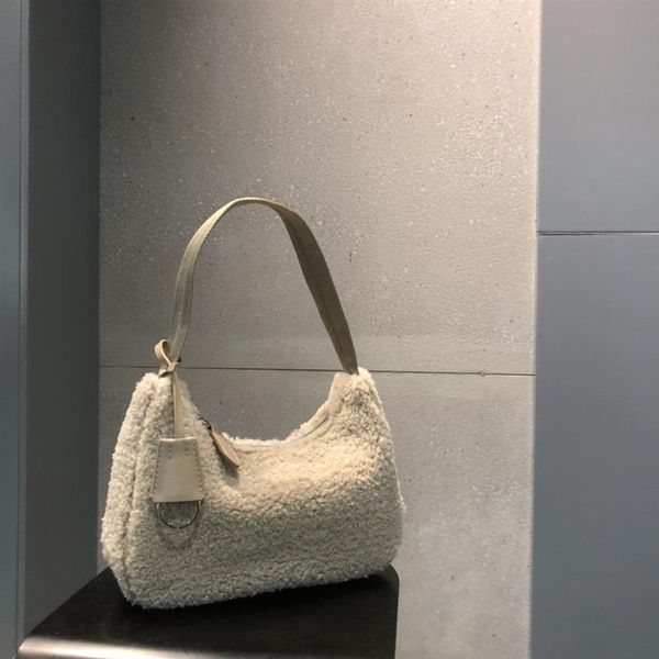 Diseñador- Bolso Hobo de lana de diseñador para mujer Totes peludos Mini bolso de hombro clásico Tote de alta calidad 285F