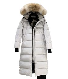 Designer mulheres para baixo jaqueta bordado letras canadense inverno com capuz gansos casaco ao ar livre mulheres longas roupas quentes à prova de vento unisex 1qfxw