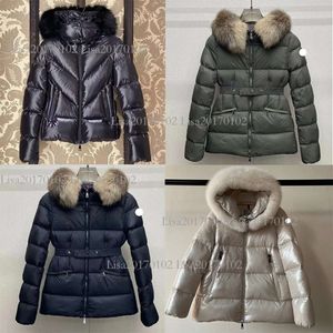 Designer Femmes Down Parkas Mi-longueur Badge Brodé avec Chapeau Col De Fourrure Épaissie pour La Chaleur Et Slim Fit Puffer Veste D'hiver Top Taille 1/2/3/4