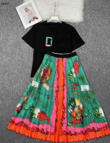 Vestido de diseñador para mujer, vestido de marca para mujer, camiseta de verano, moda con estampado de letras, vestidos para niñas, faldas plisadas para mujer, 16 de diciembre