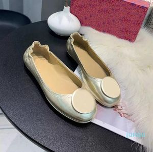 Designer Femmes Hobe Chaussures Flat Casual Chores Loafers Ballet Shoe Driving Lady White Ballets Cuir Ladies Chaussures Taille 35-43