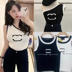 Designer Women Embroidery Tank Top C Letter Grafische tops Zomer korte slanke navel blootgestelde outfit Elastische sport gebreide tanks damesvest sexy croptop