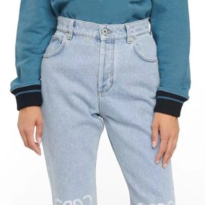 Designer Femmes Es Jeans Taille Haute Rue Évidé Patch Brodé Décoration Casual Droite Denim Longue Lâche Hiver en gros marque