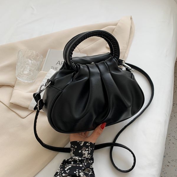 Bolsos de diseñador a la moda para mujer, bolso de hombro tipo bandolera de piel sintética con nube, bolso Retro que combina con todo, bolso plisado para las axilas YFA2131