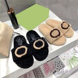 Designer femmes fourrure pantoufles glisser sandale laine fond épais marron clair laine mérinos diapositives mode plat Muller talon pantoufle hiver