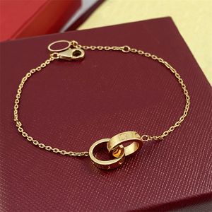 Designer Women Gold Bracelet Luxury Design Love Sieraden 18K Goud Goud Rose Geplateerde aangepaste diamanten charmes roestvrijstalen ketens