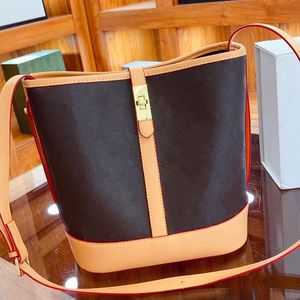Designer Dames Handtas Messenger Bag Shoulder Crossbody Girl Hoge Capaciteit 2 Set Draagbare Moeder Pakket Open Pocket Bucket Effen leer