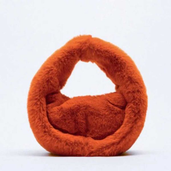 Sac à main de styliste pour femmes, nouveau sac en peluche, fausse fourrure Orange, aisselles brossées, 220923