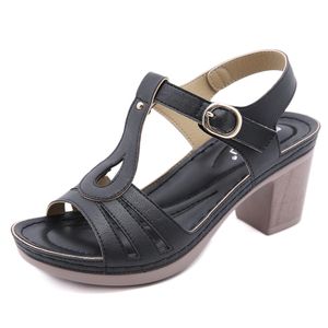 Diseñador Mujer Sandalias de tacón alto GAI Fiesta de cuero Moda Hebilla de metal Diseñador de verano Sexy Peep-toe rosa negro azul blanco zapatos de mujer sandalias