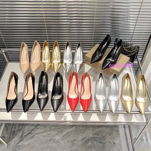 Designer vrouwen hoge hak schoenen bodems 8 cm dunne hakken zwart naakt lakleer sexy vrouw luxe puntschoen pompen met box35-41