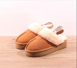 Designer vrouwen vergroten sneeuw binnen slippers zachte comfortabele schapenvacht houd de winter warme slipper pluche laarzen meisje mooi eu3-43 ma