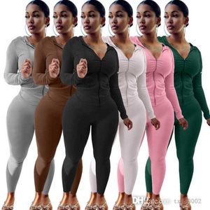 Designer Femmes Jogging Costume Survêtements Deux Pièces Ensemble Automne Hiver À Capuche Zipper Cardigan À Manches Longues Pantalons Tenues Sportwear