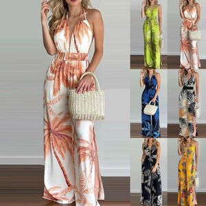 Designer vrouwen jumpsuit casual jurken zomer digitale printen slanke jumpsuit sexy kleurrijke broek met korte mouwen s-3xl