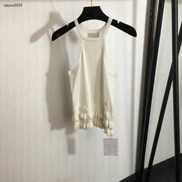 designer dames gebreid vest merk dameskleding zomertop Houten oorrand gebreide jarretel mouwloos dames t-shirt Aziatische maat S-L Mar 27