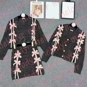 Ensemble de jupes tricotées pour femmes, Cardigan tricoté chaud, Sexy, Style court, haut tricoté, haute élasticité, robe trapèze, automne hiver
