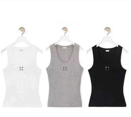 Designer Women Knits Top Tee Tee Broidery Vest Tank Sans manchette Breatch Pullover Womens Sport Tops0 5512ess