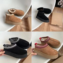 Zapatillas Tasman para mujer, botas de plataforma para hombre, botas de nieve australianas de diseñador, botines de cuero real para hombre, zapatos de piel de invierno cálidos para tobillo