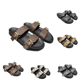 Designer dames mannen slippers louies sandalen mode sandaal vrouw heren luxe dia's strandschoenen dik opgeloste zwarte gingham printplatform zomer luxueuze slipper