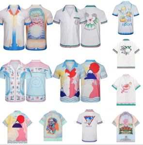 Zomer heren t-shirts korte mouw casablanc-s afdrukken losse shirts Casablanca polo's Varsity Shirt Dames losse zijden top Tee Aziatische maat M-3XL