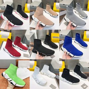 Designer Femmes Hommes Speed Trainers Casual Sock Chaussures 2.0 Bas OG Semelle En Caoutchouc Rose Mocassins En Mousse Coureurs Baskets En Tricot chaussettes bottes Jogging Marche 36-45