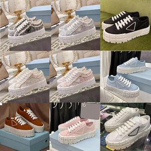 2023 NEW Designer Women Shoes dress Nylon Casual Shoes Gabardine Classic Canvas Sneakers Brand Wheel Lady Stylist Trainers Fashion Platform Solid Heighten