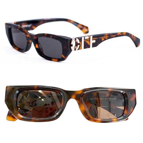 Diseñador Mujer OFF Fillmore Gafas de sol OERI124 Marco de acetato en forma de diamante con gafas de sol de metal de gran tamaño para mujer Gafas retro de moda