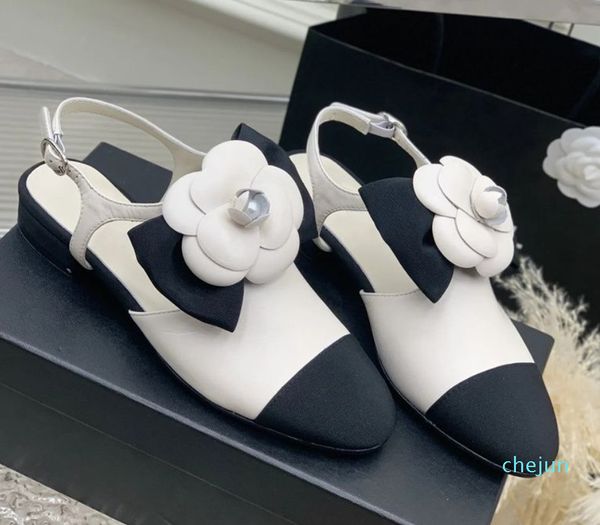 Designer femmes Paty chaussures habillées mode sandales en cuir véritable fleur perle talons hauts