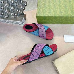 Diseñador Mujer Plataforma Zapatillas Sandalias Clásico Bordado G Zapatillas Mulas Multicolor Flora Diapositivas Moda Fácil de usar Estilo Diapositivas Señora Diapositivas Zapatos