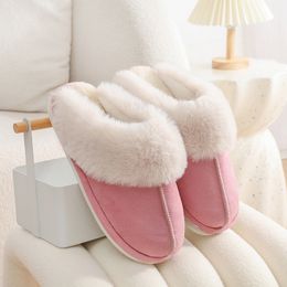 Zapatillas de felpa de diseñador para mujer, zapatillas con estampado rosa, fregona, zapatillas de algodón con punta abierta, zapatos para el hogar a la moda para interiores, talla 36-45
