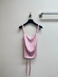 Designer dames 2024 Nieuwe SUMPER Dames Sweet Pink Lady Metal Chain Mouwess Vest Fashion Woman Casual Elegant Tops